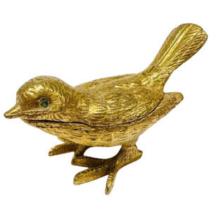 Vtg Signed Florenza Italy Bird Trinket Saccharin Box